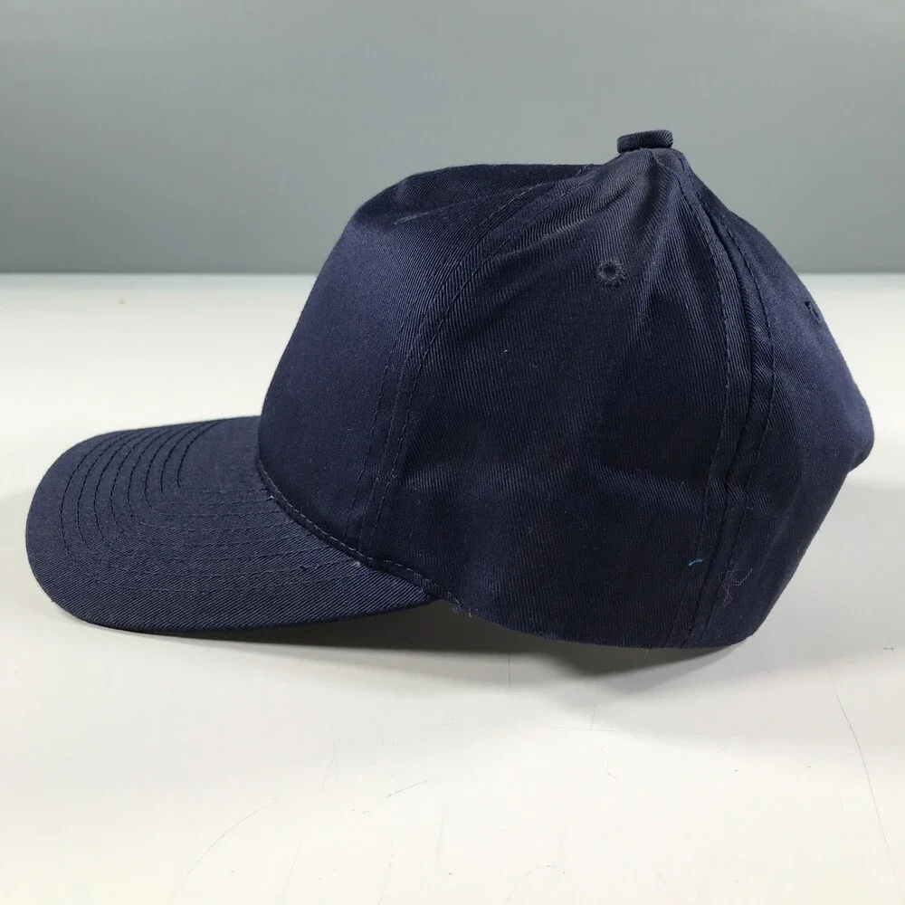 Vintage Snapback Hat Boys Youth Size Navy Blue Curved Brim Kudzu YoungAn